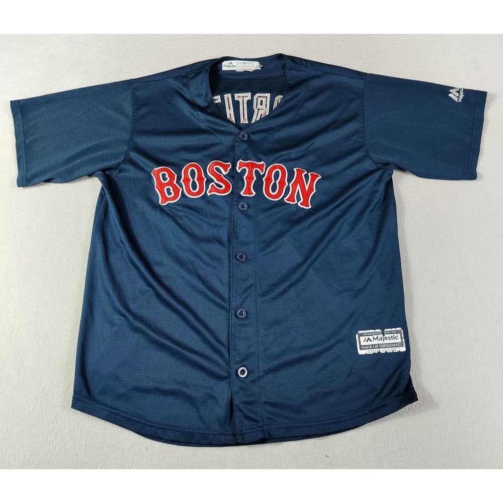 Boston Men's Navy Baseball Jersey - Majestic